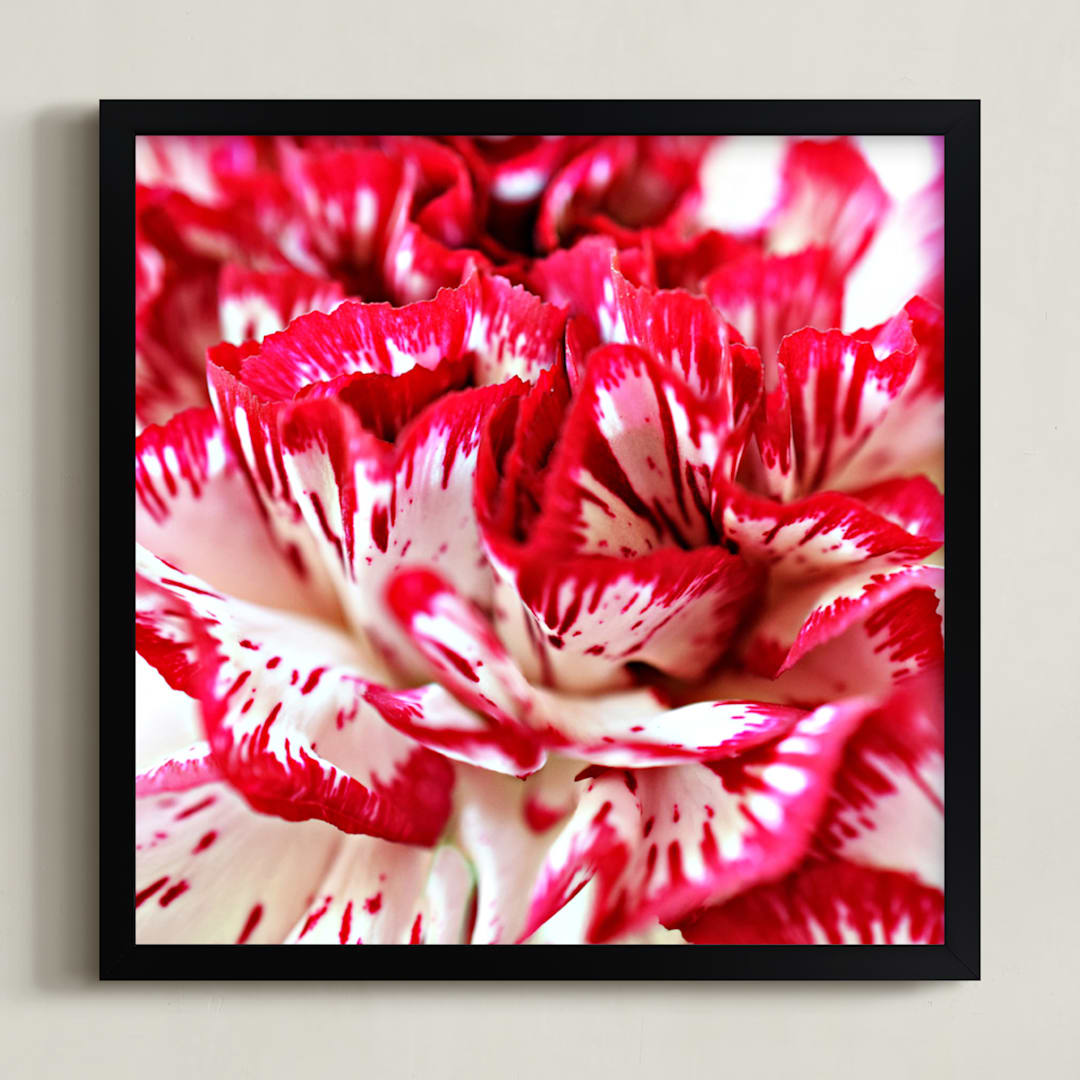 "Carnations" - Art Print in Bright red by NSMARK - Framed