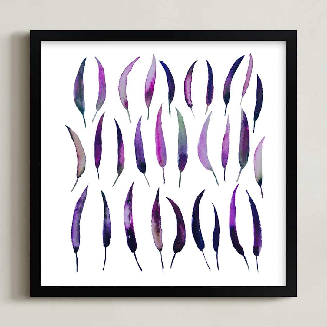 "Eucalyptus" - Art Print in radiant orchid by Kiana Lee - Framed