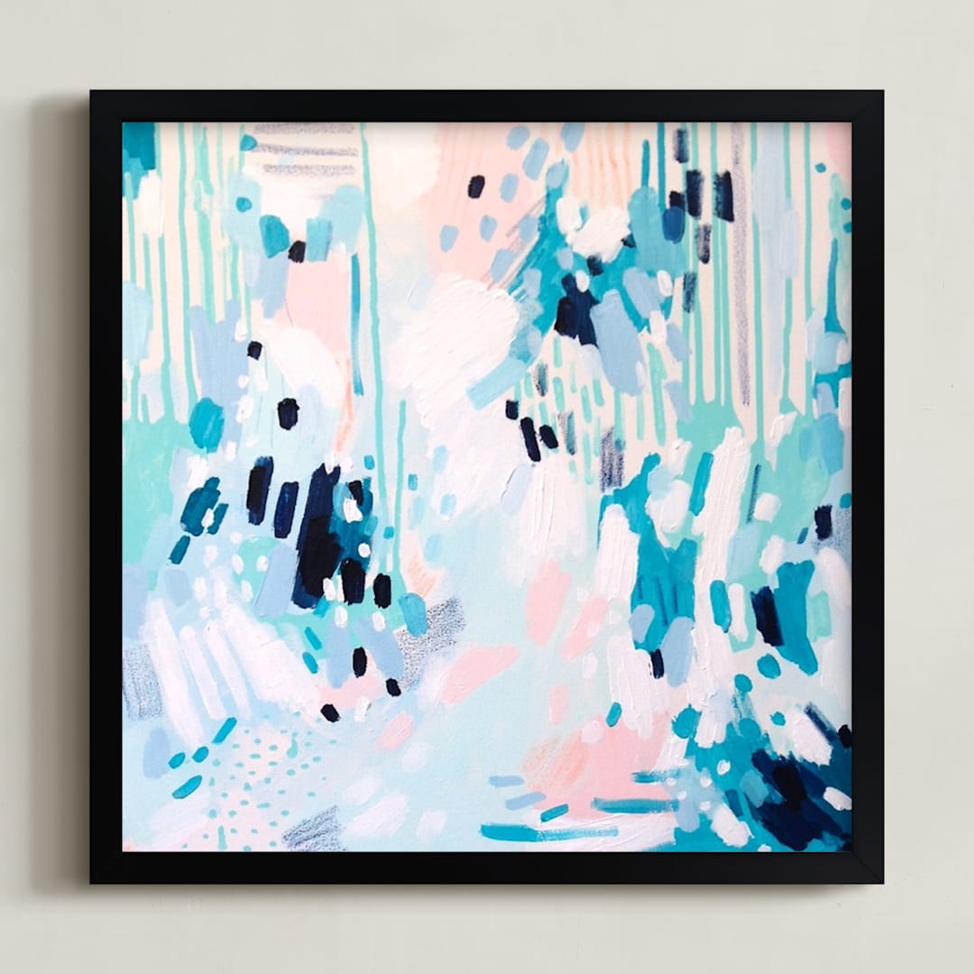 "Louise" - Art Print in Blue Mint by Katie Craig - Framed