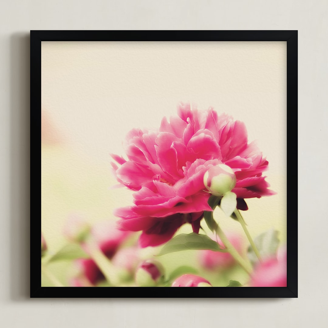 "Stretching Forth" - Art Print in Peony by Erin Niehenke - Framed