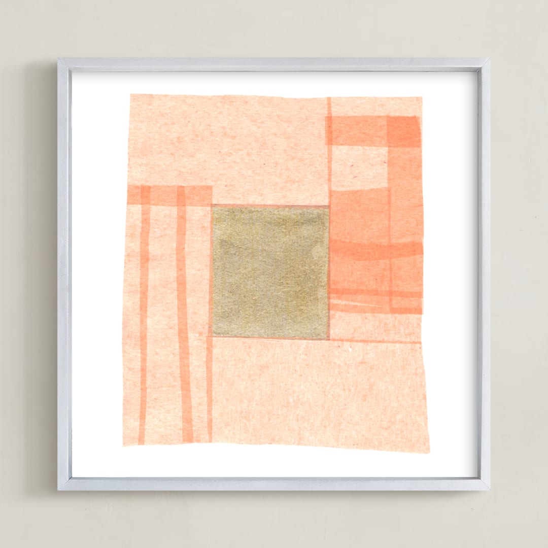 "Abstract Muted 1" - Art Print in Blush Pink by Kelly Nasuta - Framed