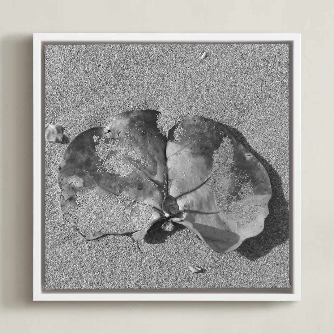 "Don't Worry, Be Happy III" - Art Print in Black and White by Annie Seaton - Framed Canvas