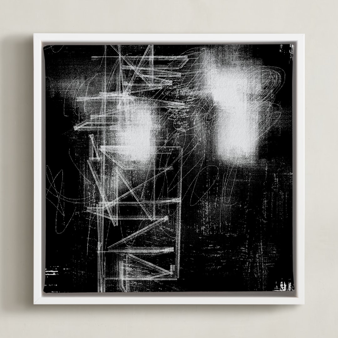 "Ochre Eucalyptus II" - Art Print in Black by Tanya Lee Design - Framed Canvas