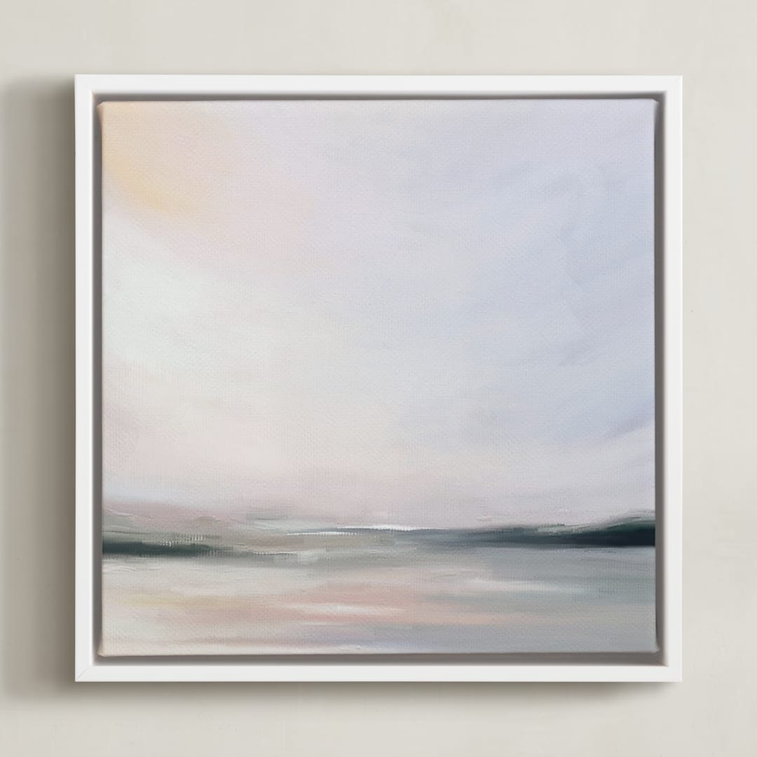 "Mindful 1" - Art Print in Sky Blue by Amy Hall - Framed Canvas