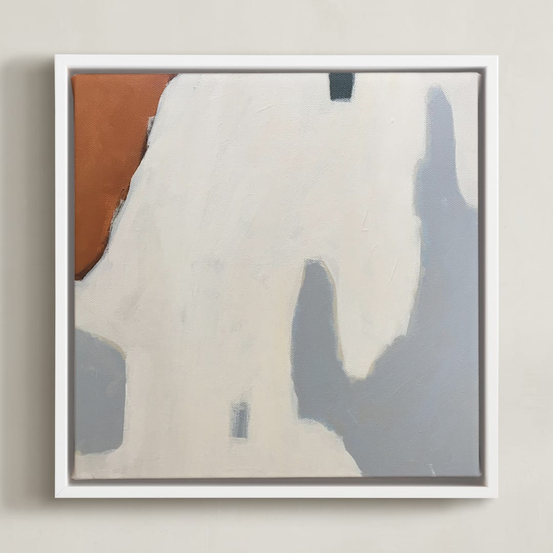 "Drip" - Art Print in French Blue by Kara Schlabaugh - Framed Canvas