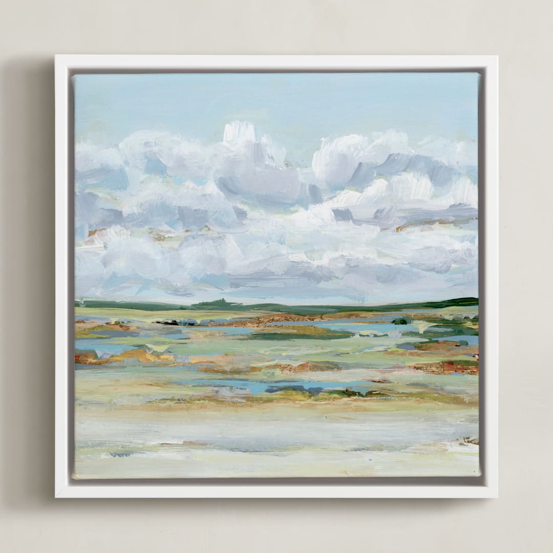 "Of the Prairies" - Art Print in Pistachio by Nicole Walsh - Framed Canvas