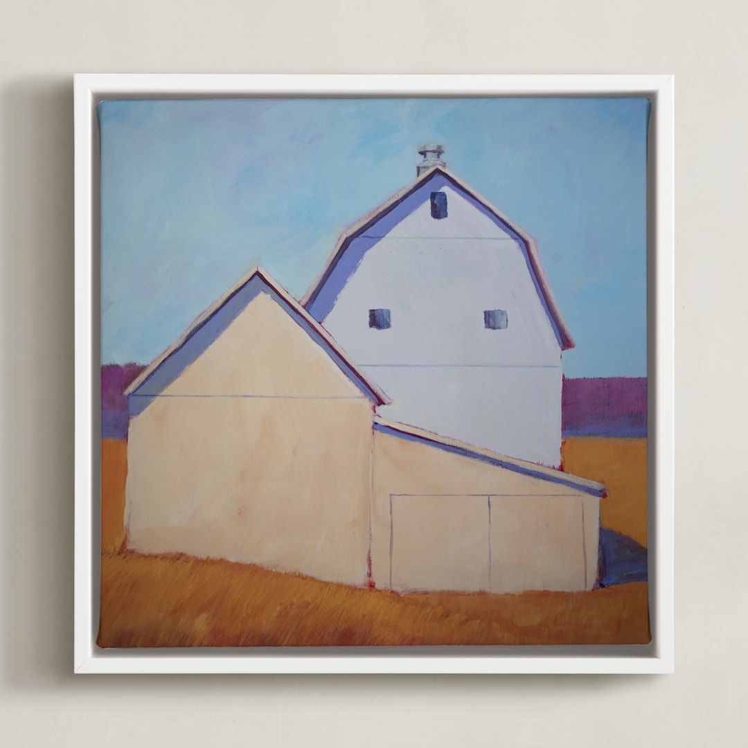 "Sensing Spring" - Art Print in Cyan Sky by Carol C. Young - Framed Canvas
