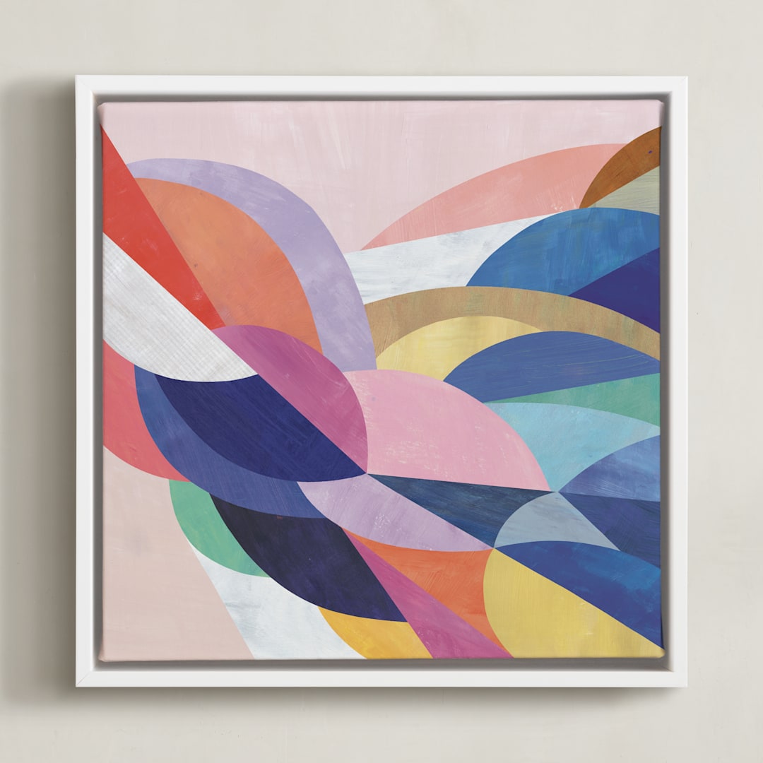 "Architecture of Flow" - Art Print in Poppy by melanie mikecz - Framed Canvas