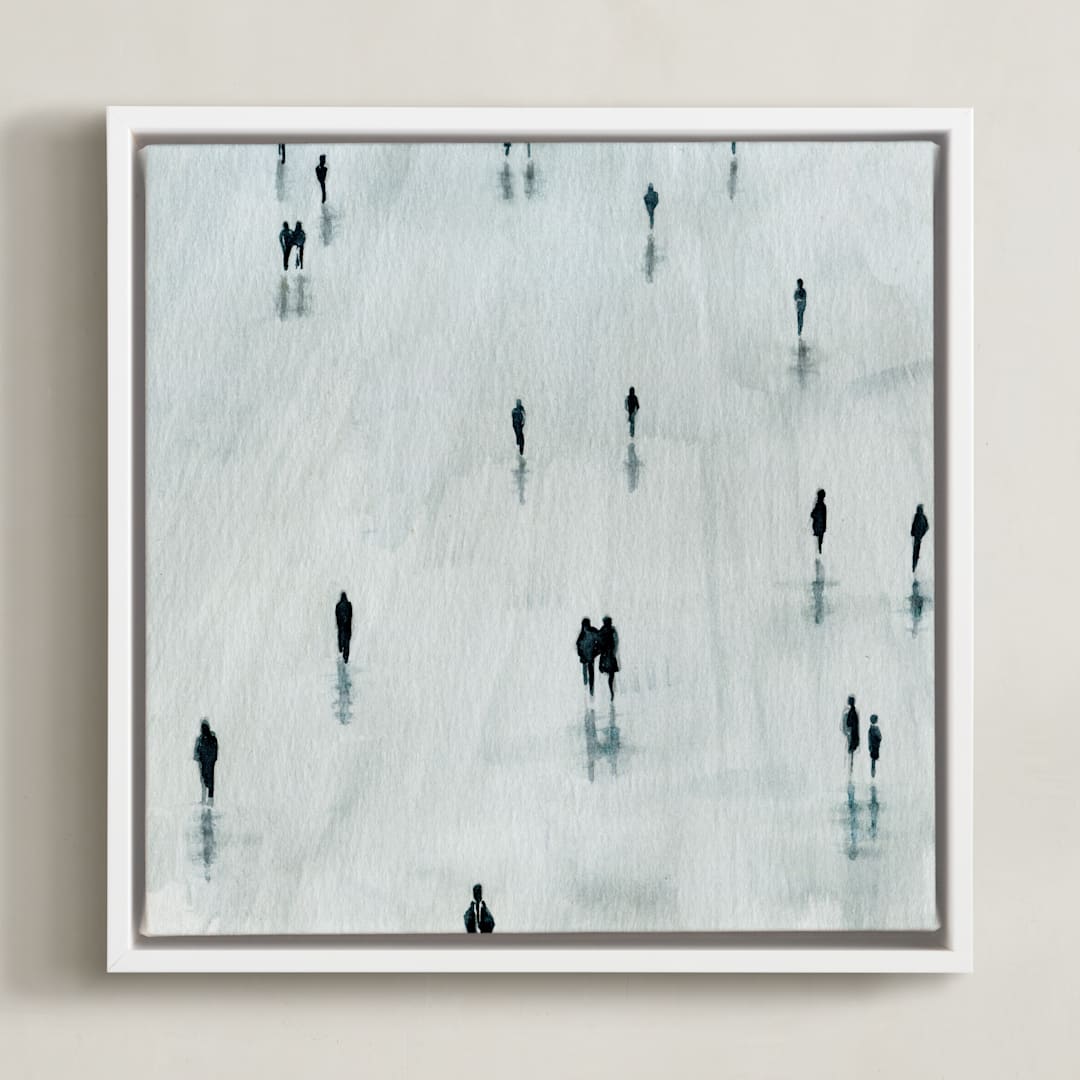 "Sombras" - Art Print in Grey by Lulaloo - Framed Canvas