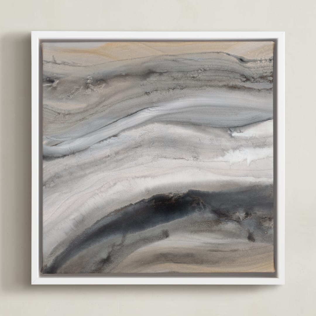 "Warm Gold I" - Art Print in Warm Gold by Teodora Guererra - Framed Canvas