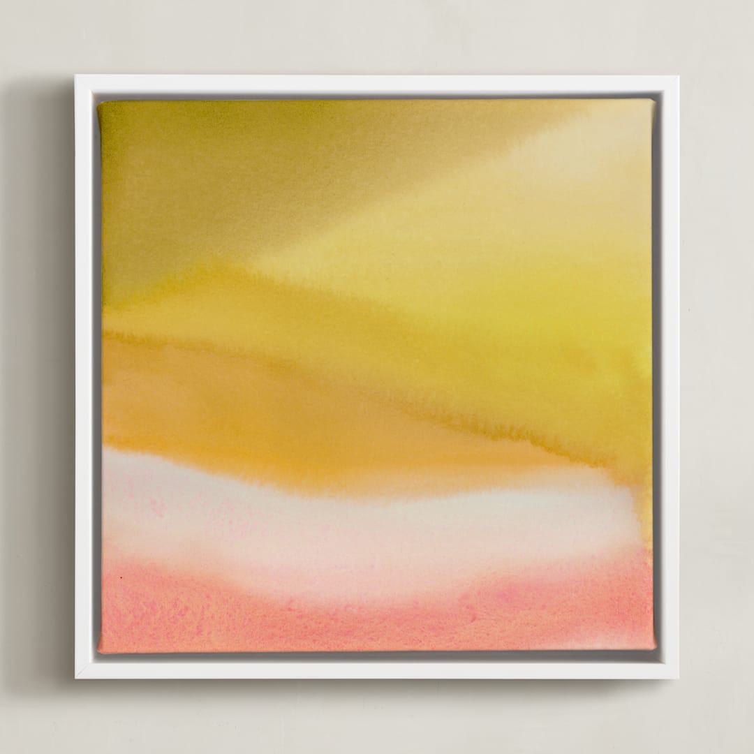 "Endless Summer" - Art Print in Citron by A Real Peach Studio - Framed Canvas