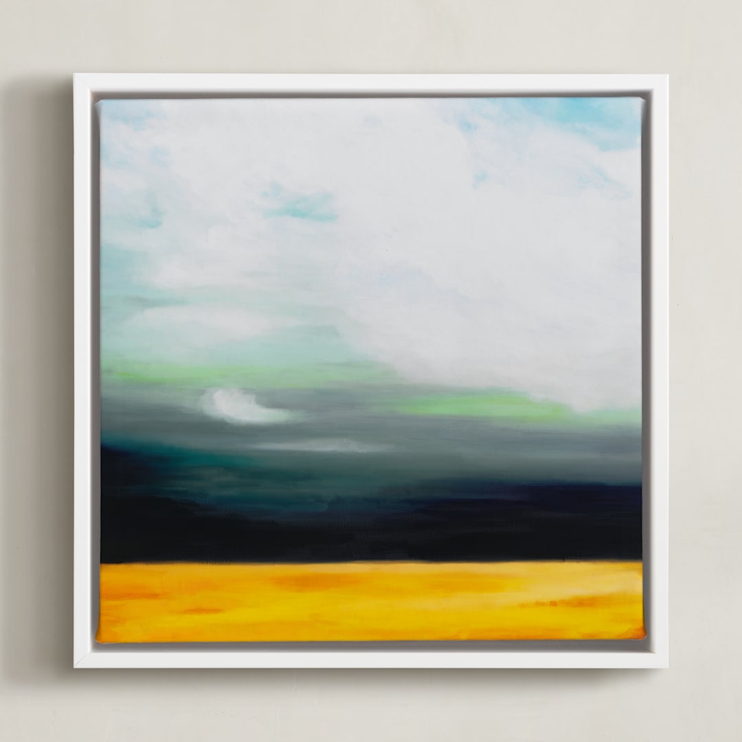 "Golden Grain" - Art Print in Golden Sienna by Amy Hall - Framed Canvas