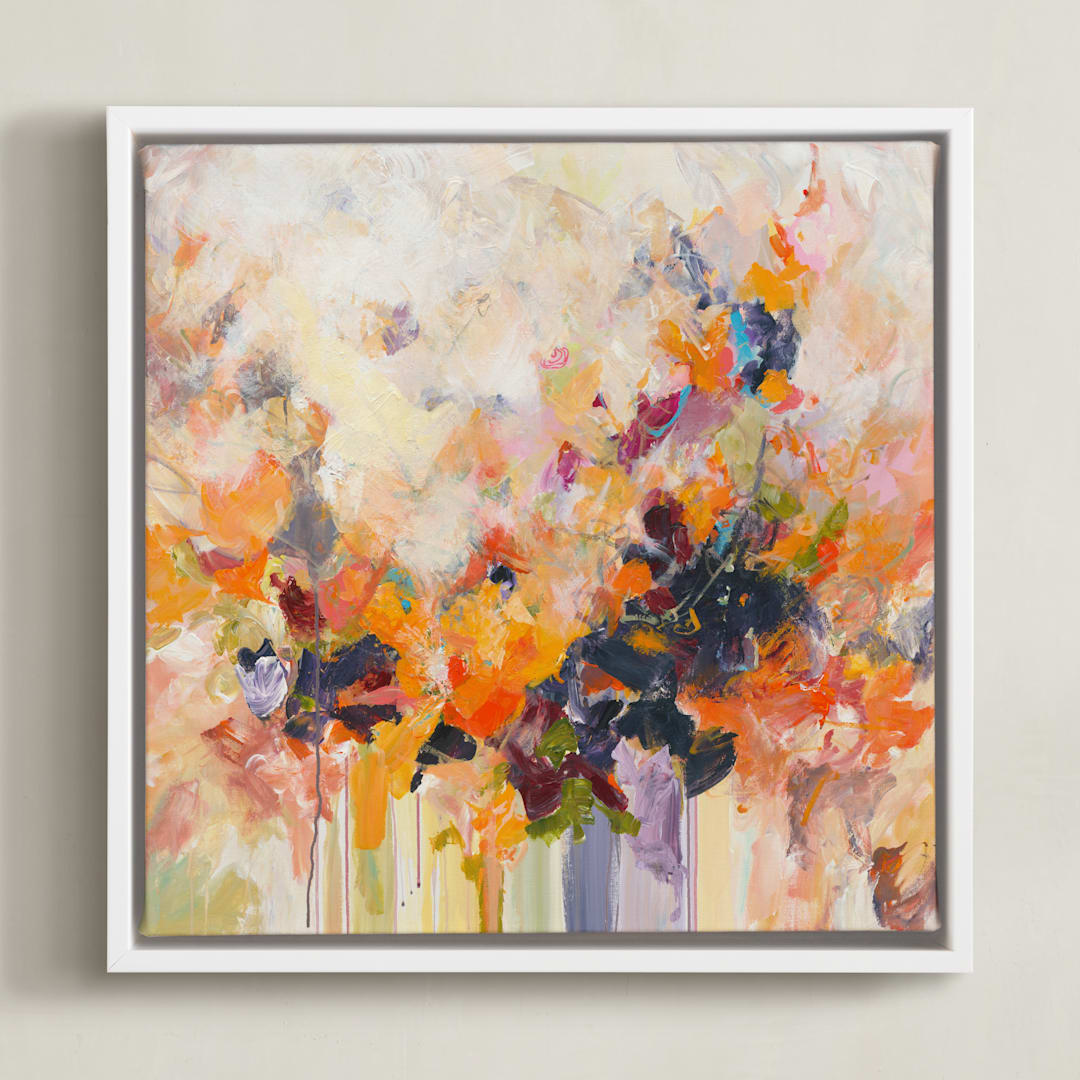"ON FIRE" - Art Print in White by Svitlana Martynjuk - Framed Canvas