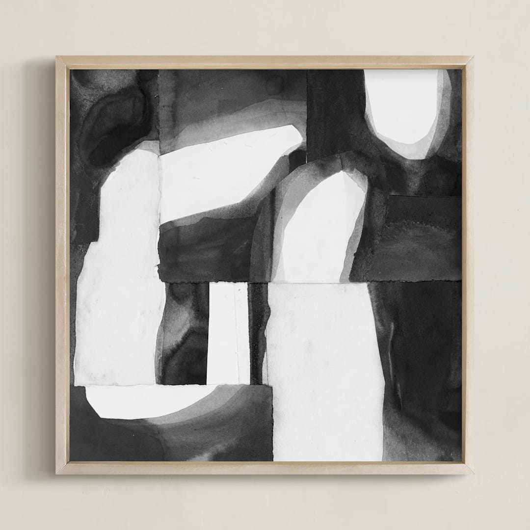 "Construct 1" - Art Print in Black and White by Ashleigh Ninos - Framed
