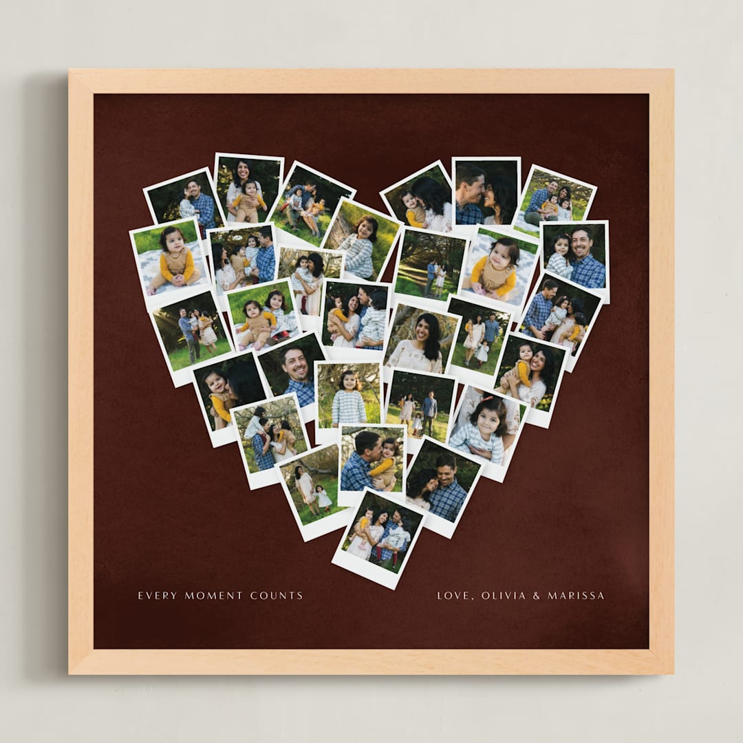 "Painted Hues Heart Snapshot Mix® Warm" - Framed Photo in Rustique by Minted - Framed