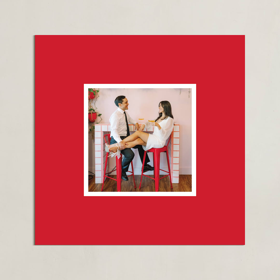 "Color Border: Square Framed Photo" - Framed Photo in Red by Minted - Unframed