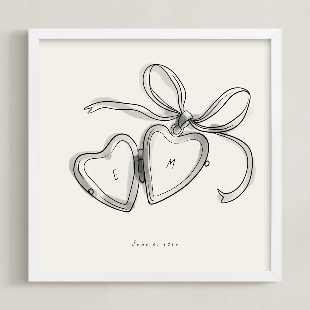 "Locket: Custom Print" - Custom Print in Cream by Ani Somi - Framed