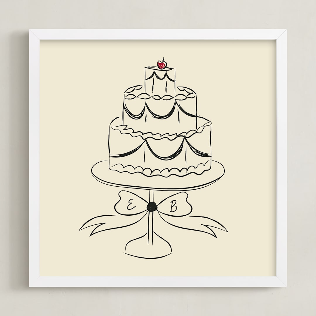 "Lambeth Cake: Custom Print" - Custom Print in Champagne by Helena Vitto - Framed