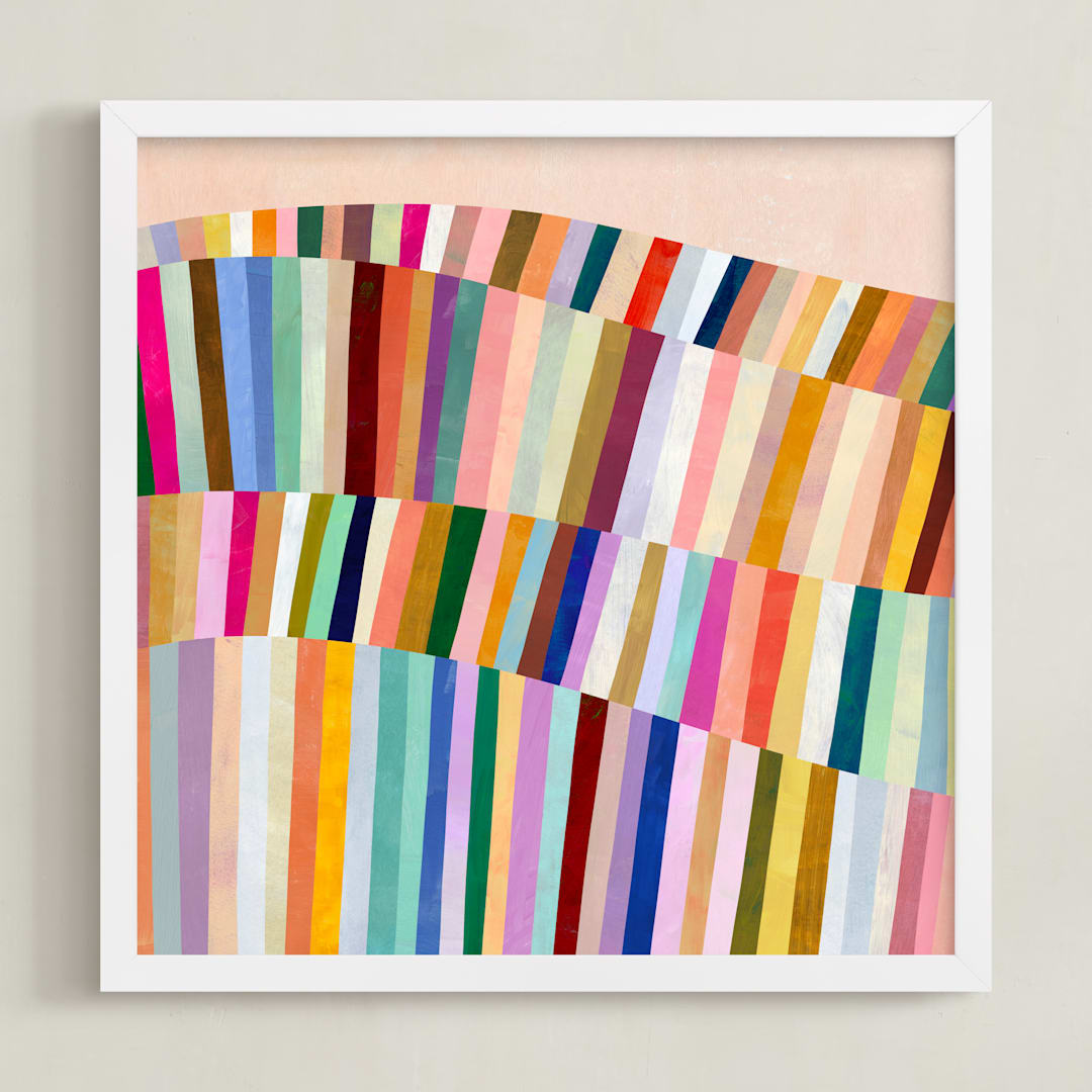 "All the Colors 1" - Art Print in Vintage Pink by melanie mikecz - Framed