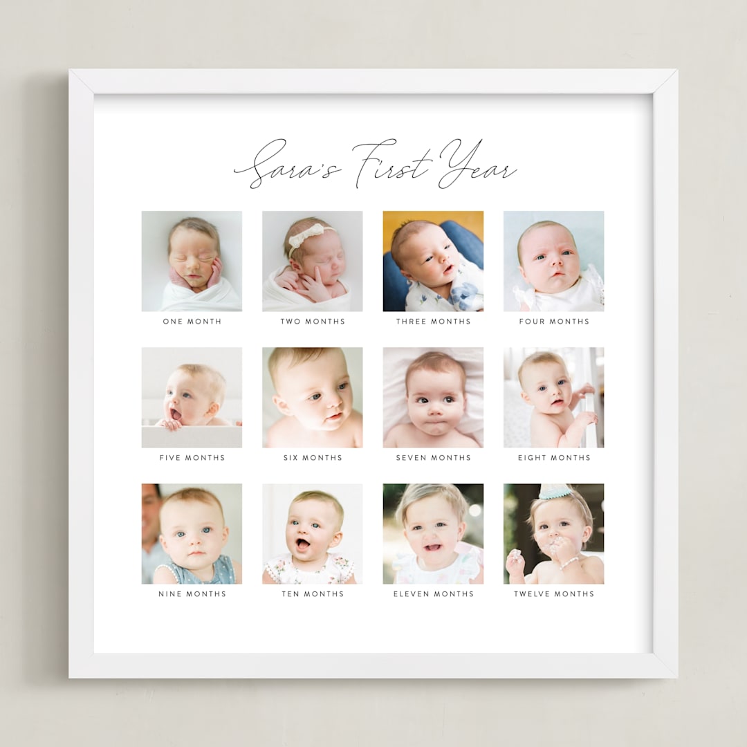"Baby's First Year: Framed Photo" - Framed Photo in White by Erin Deegan - Framed