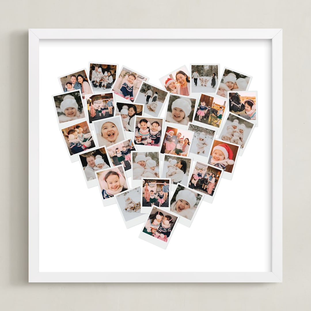 "Holiday Heart Snapshot Mix®: Framed Photo" - Framed Photo in White by Minted - Framed