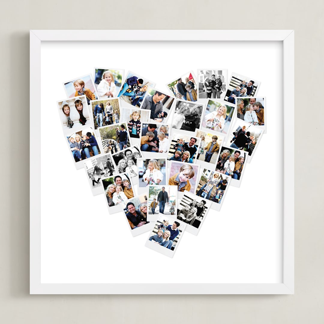"Heart Snapshot Mix® Photo Art" - Framed Photo in White by Minted - Framed