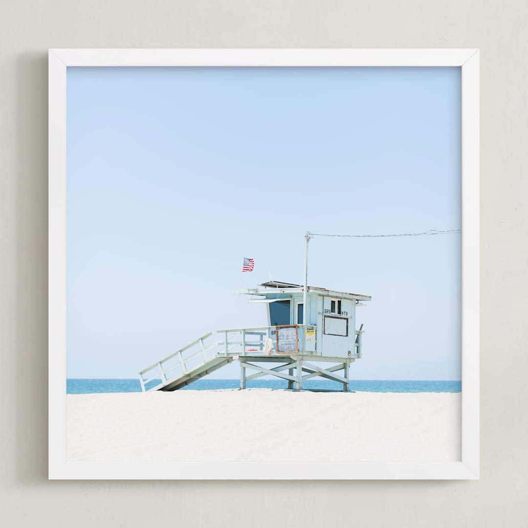 "Venice Beach" - Art Print in Color by Jessica C Nugent - Framed