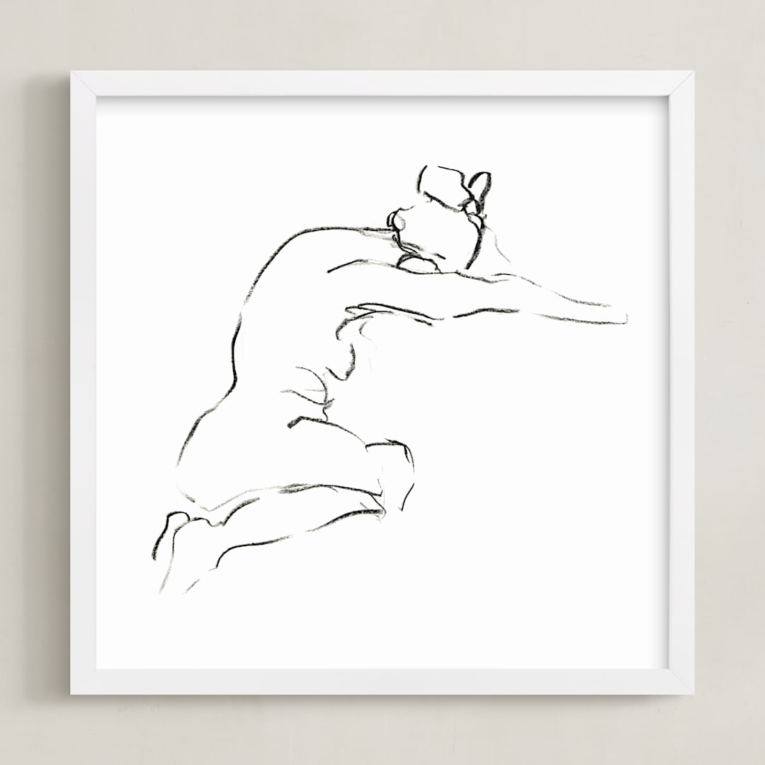 "Model9" - Art Print in White by Miranda Mol - Framed