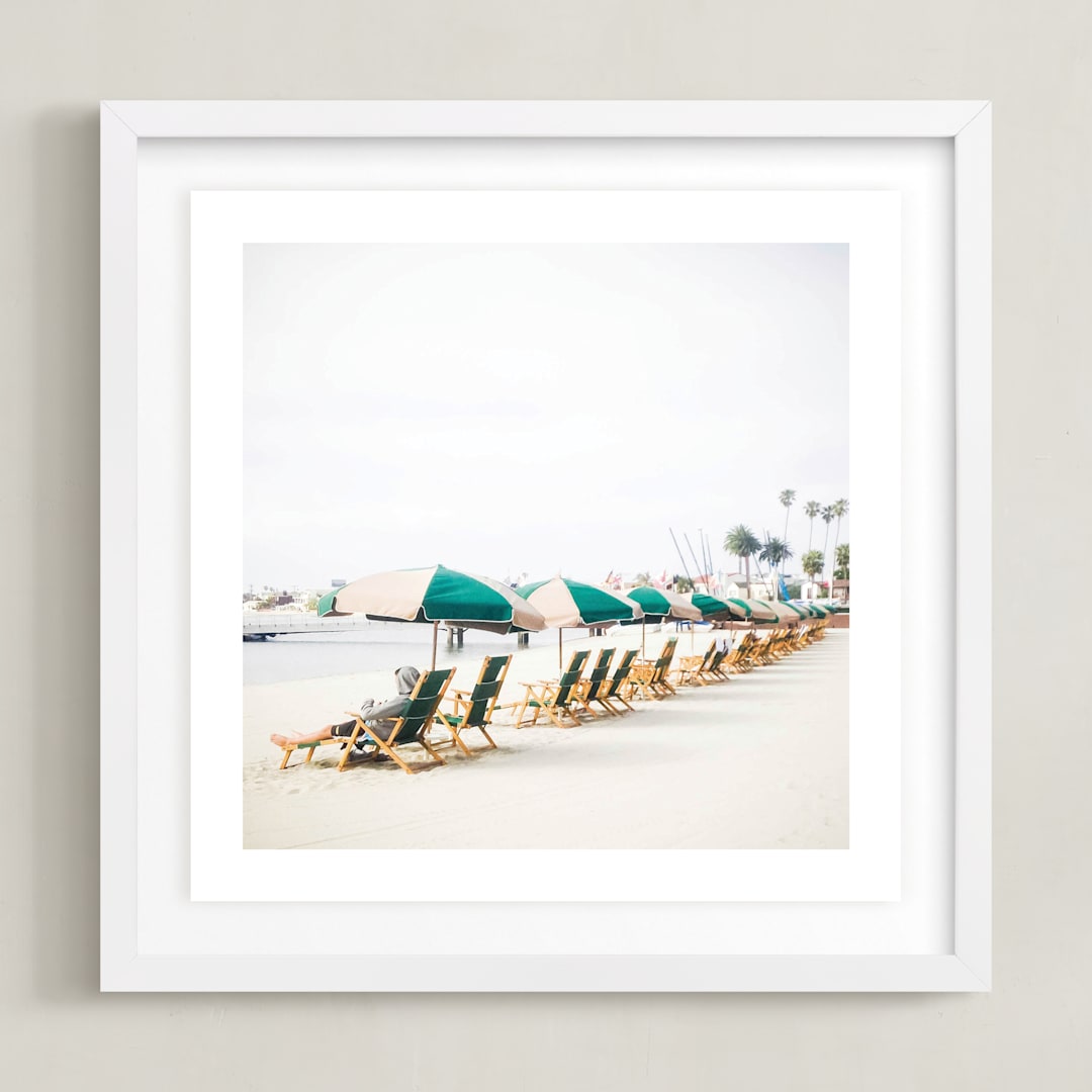 "San Diego Winter" - Art Print in sand by Dariela Cruz - Framed