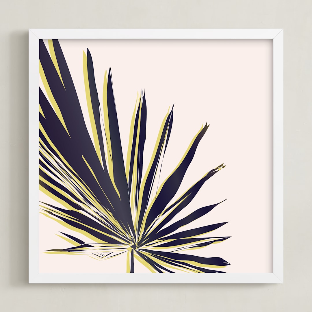 "Palm Study #1" - Art Print in blush by Cindy Lackey - Framed