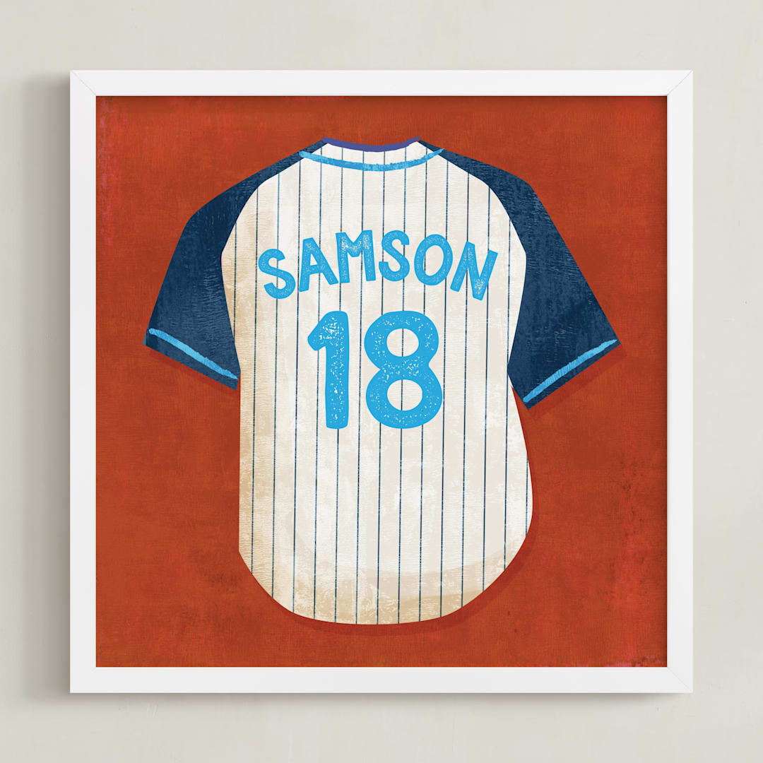 "Dinger Collection 3" - Personalized Art Print in Rust by Kamala Nahas - Framed