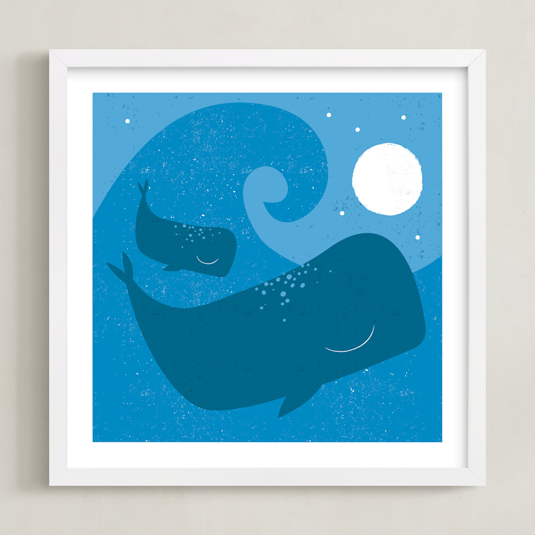"midnight splash" - Art Print in ocean by Angela Thompson - Framed