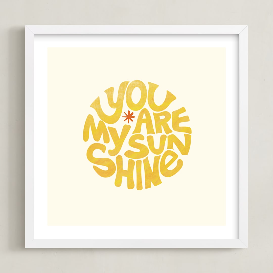 "Forever Sunshine" - Art Print in Sunflower by Carrie ONeal - Framed