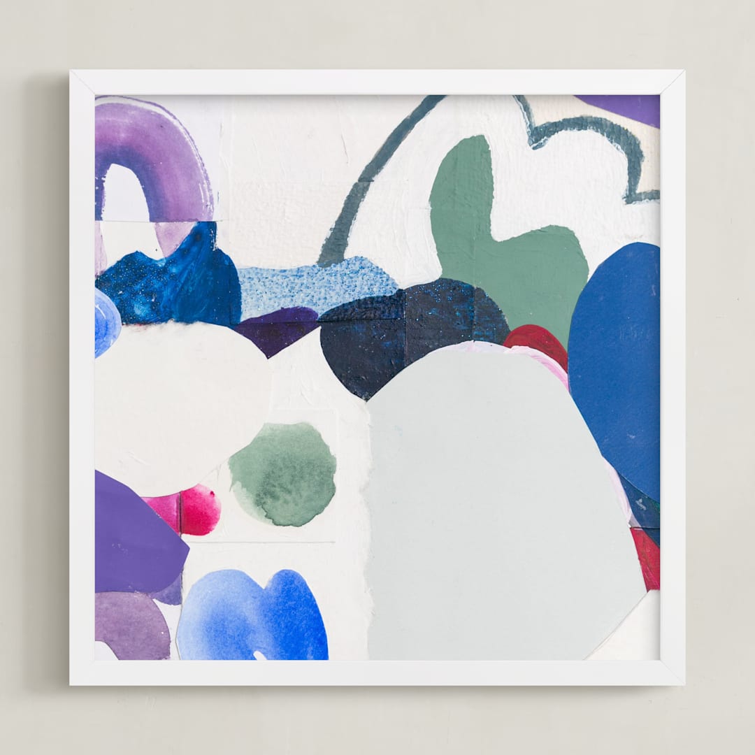 "Papers No. 28.3" - Art Print in Fresh Blue by Erin McCluskey Wheeler - Framed