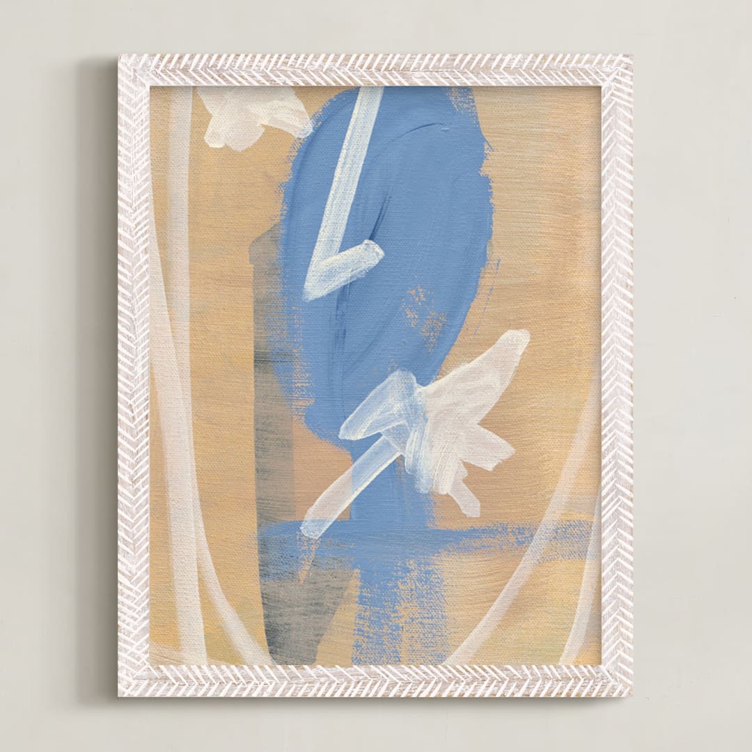 "Little Man Series 2" - Art Print in Tan by Angela Simeone - Framed