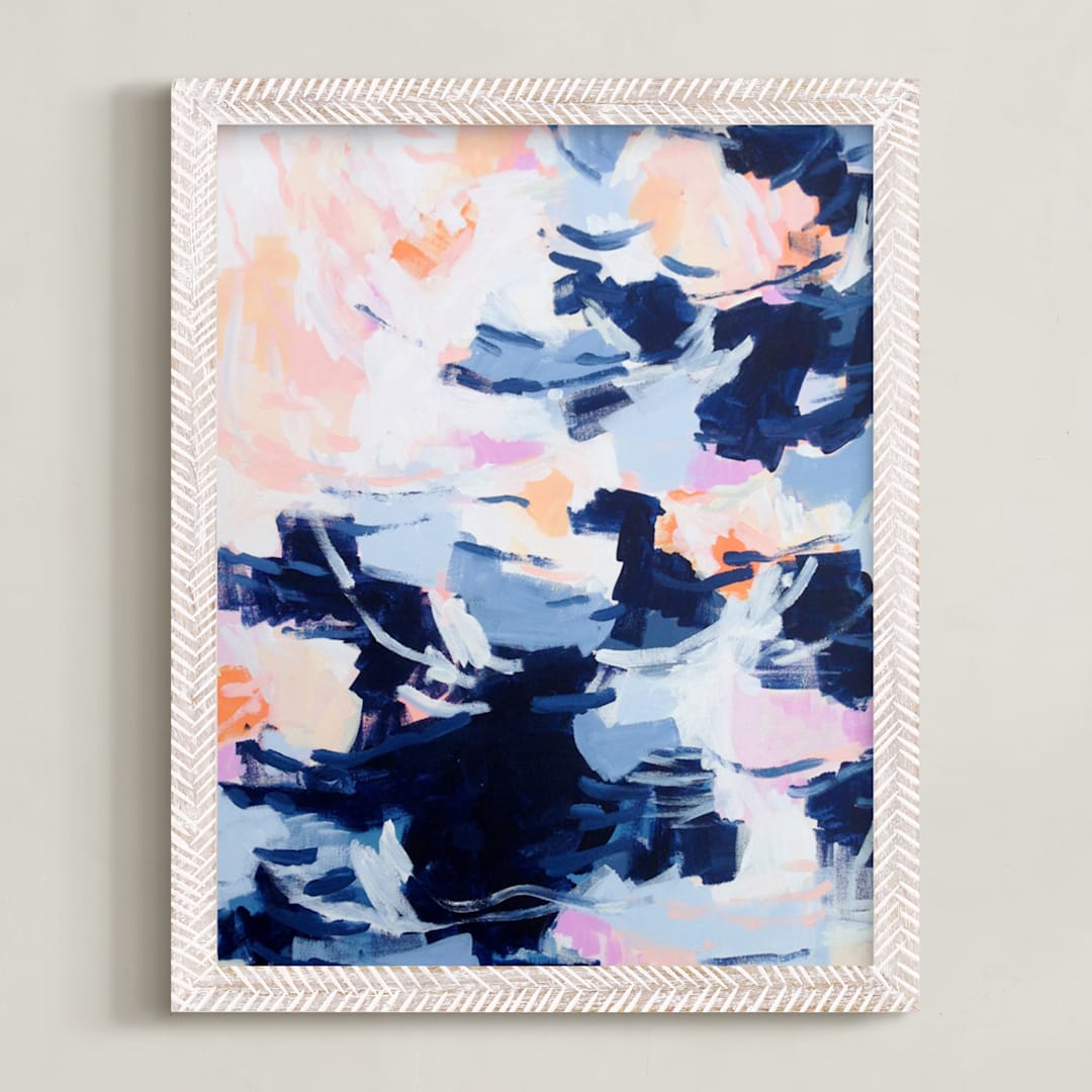 "Blousy" - Art Print in Cornflower Blue by Katie Craig - Framed