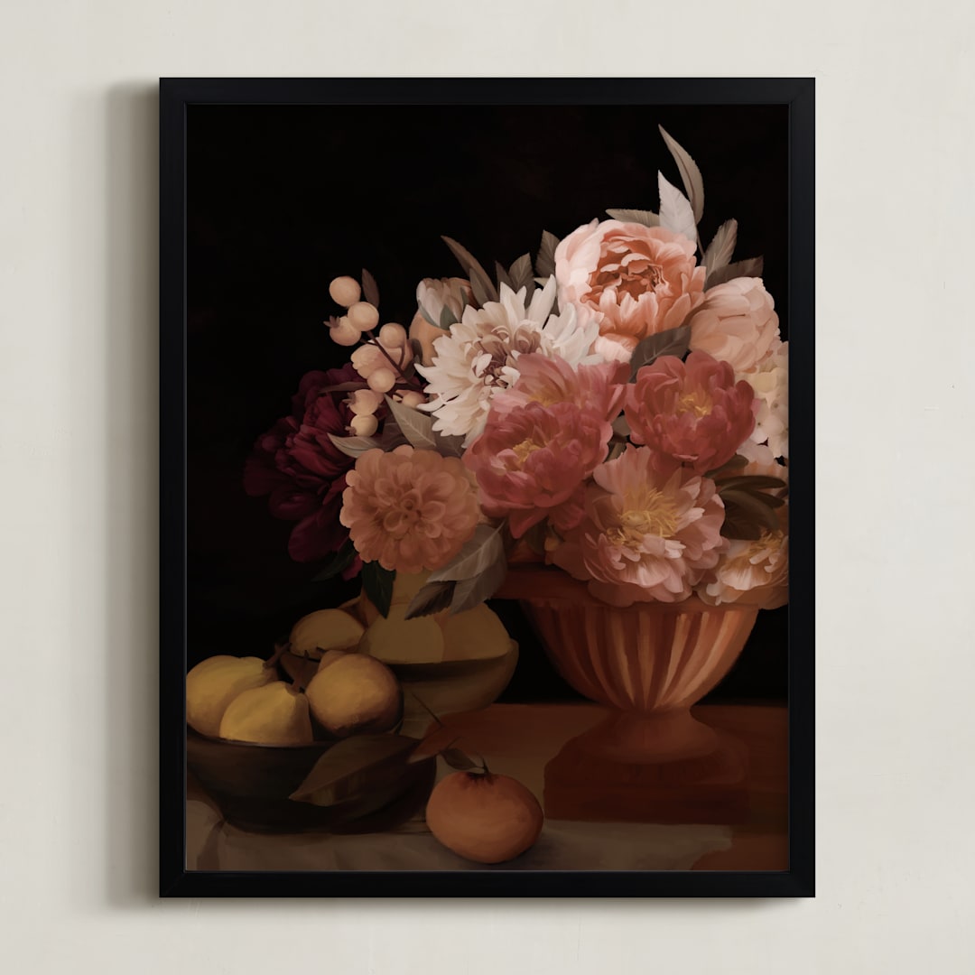 "Harmony in Abundance" - Art Print in Rose by Jenna Holcomb - Framed