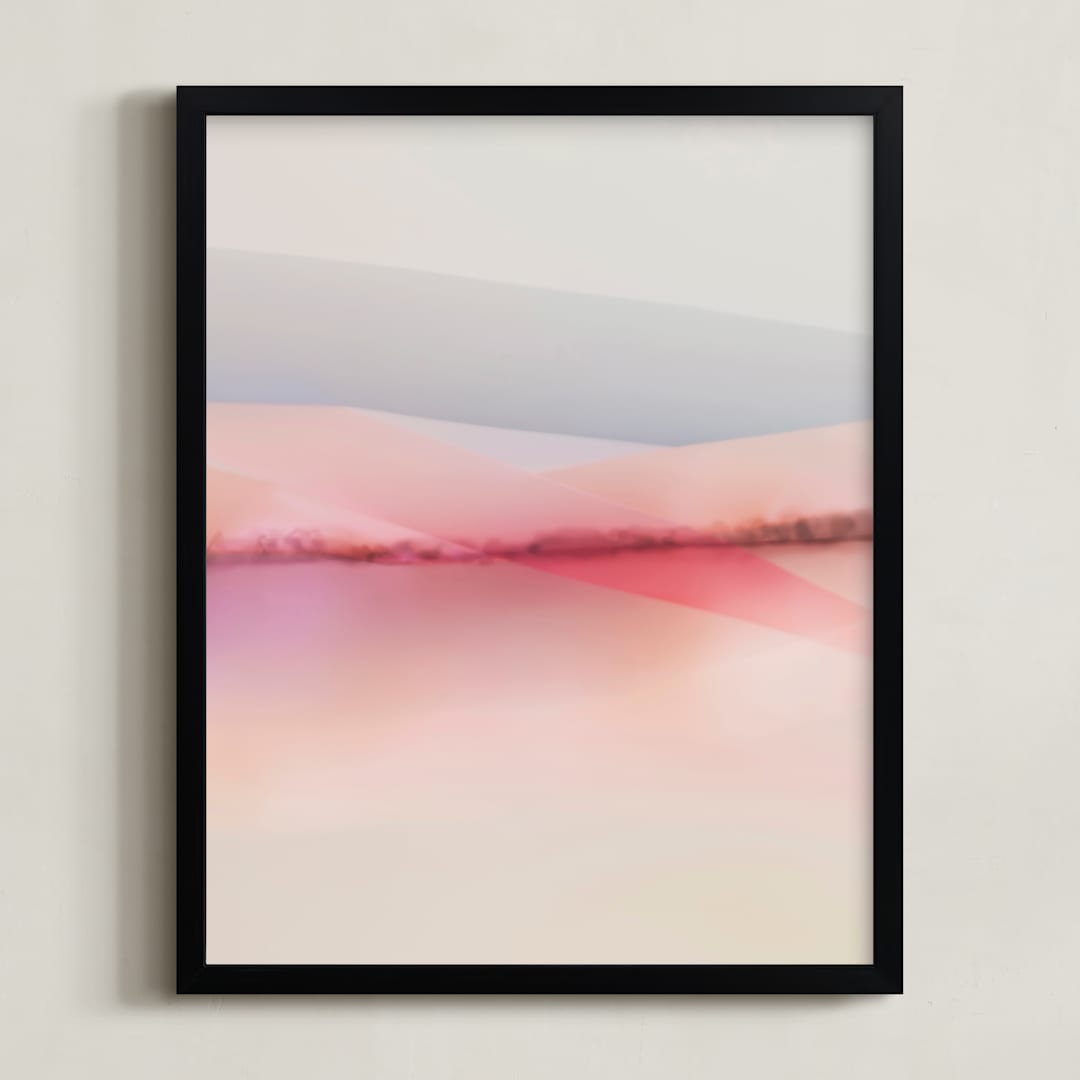 "Sailors Delight" - Art Print in Pink Skies by Karen Kardatzke - Framed