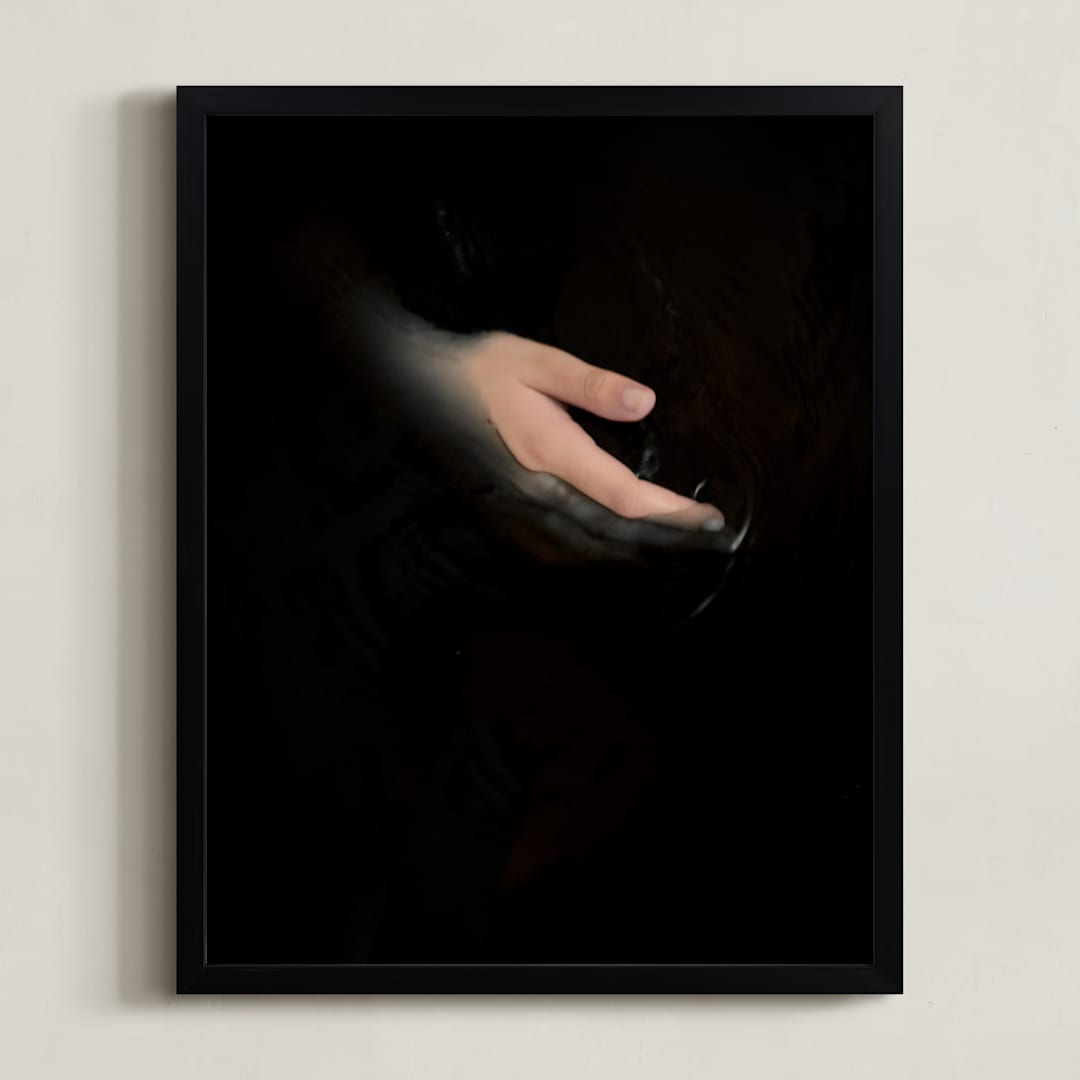 "hold my hand" - Art Print in Moody Gray by Gabriela Klafke - Framed