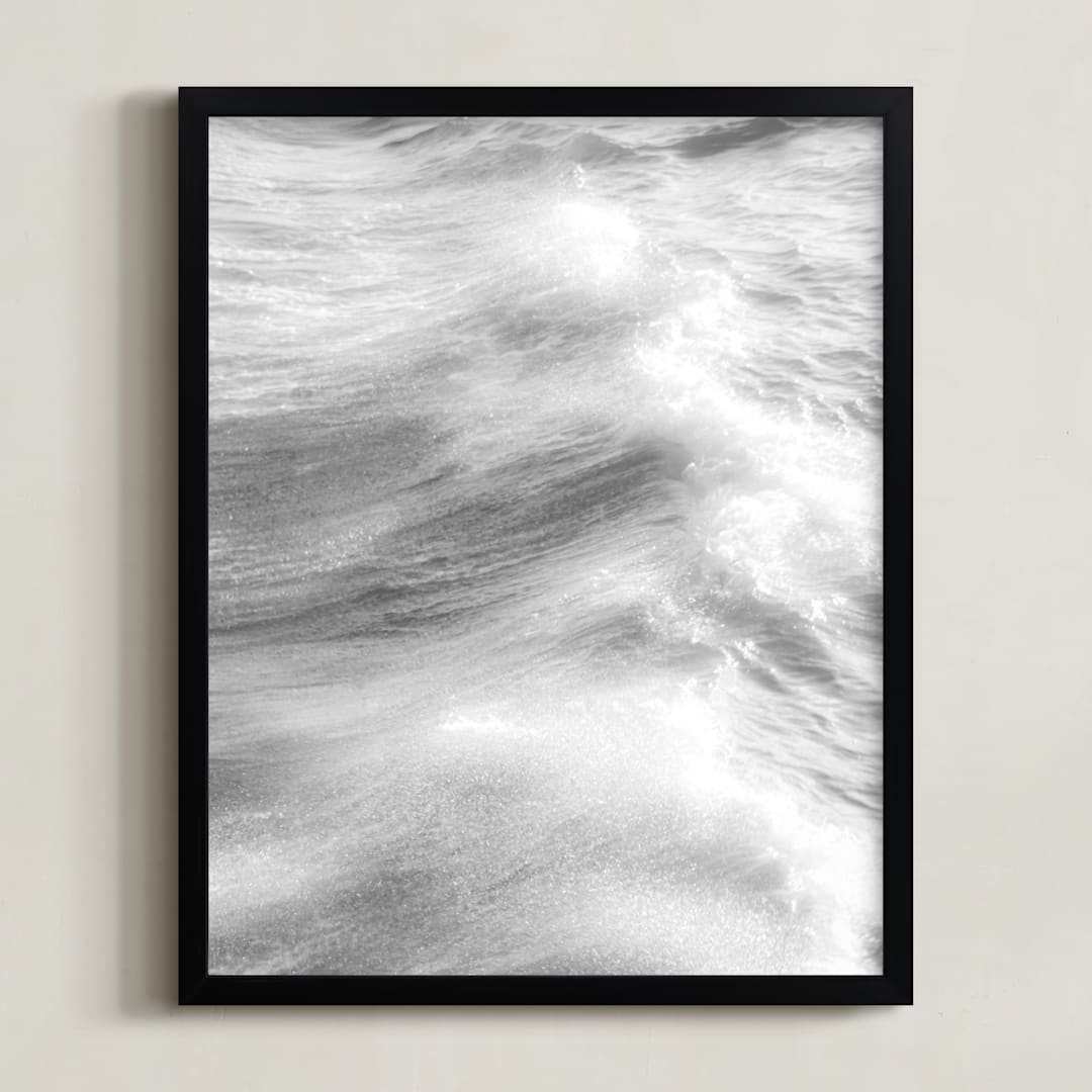 "Staten Sea 1" - Art Print in Silver Grey by Lisa Sundin - Framed