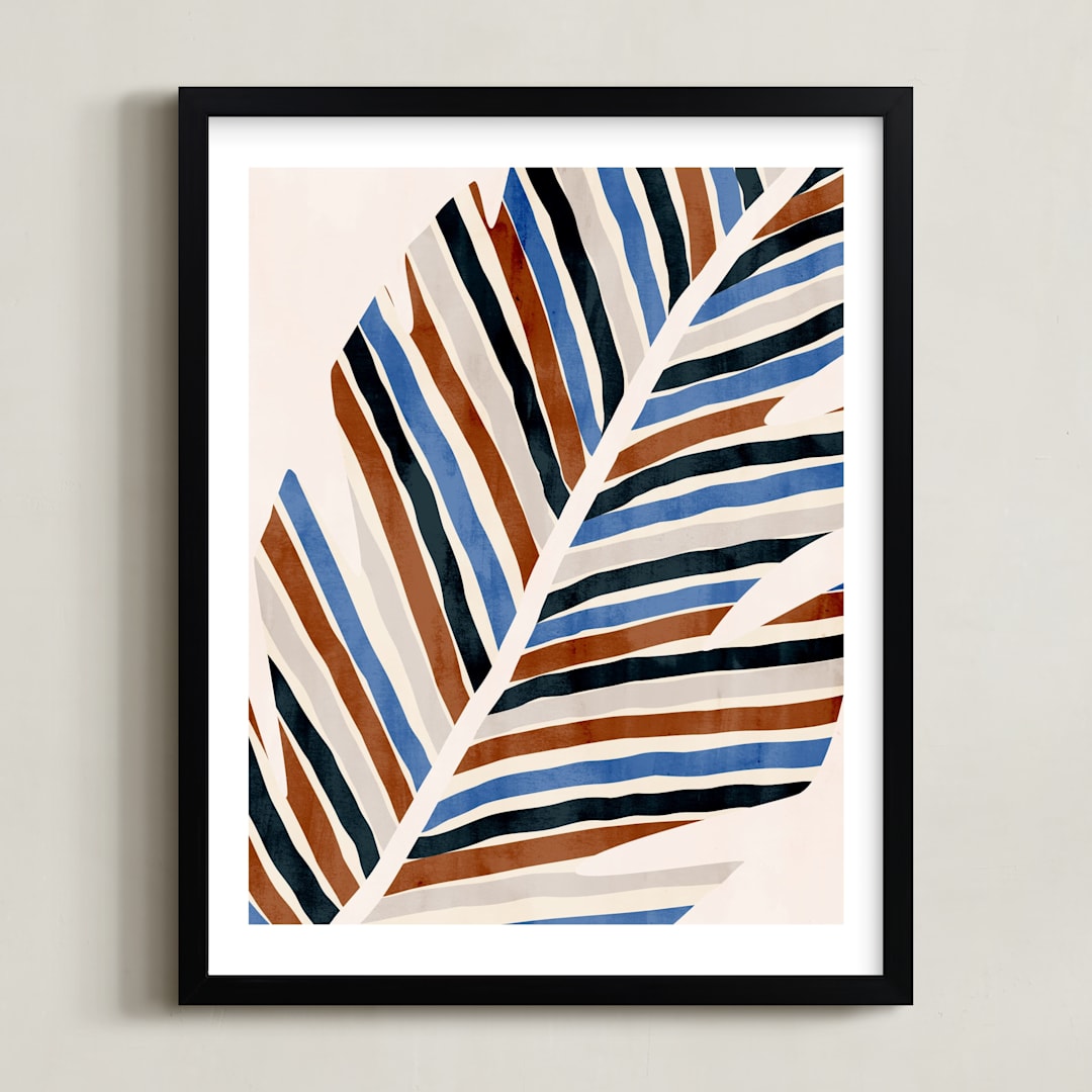 "Abstract Palm Leaf" - Art Print in Cinnamon by Iveta Angelova - Framed