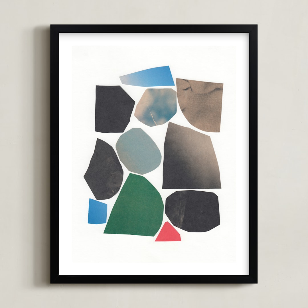 "Paper salad 1" - Art Print in Wasabi by Elliot Stokes - Framed