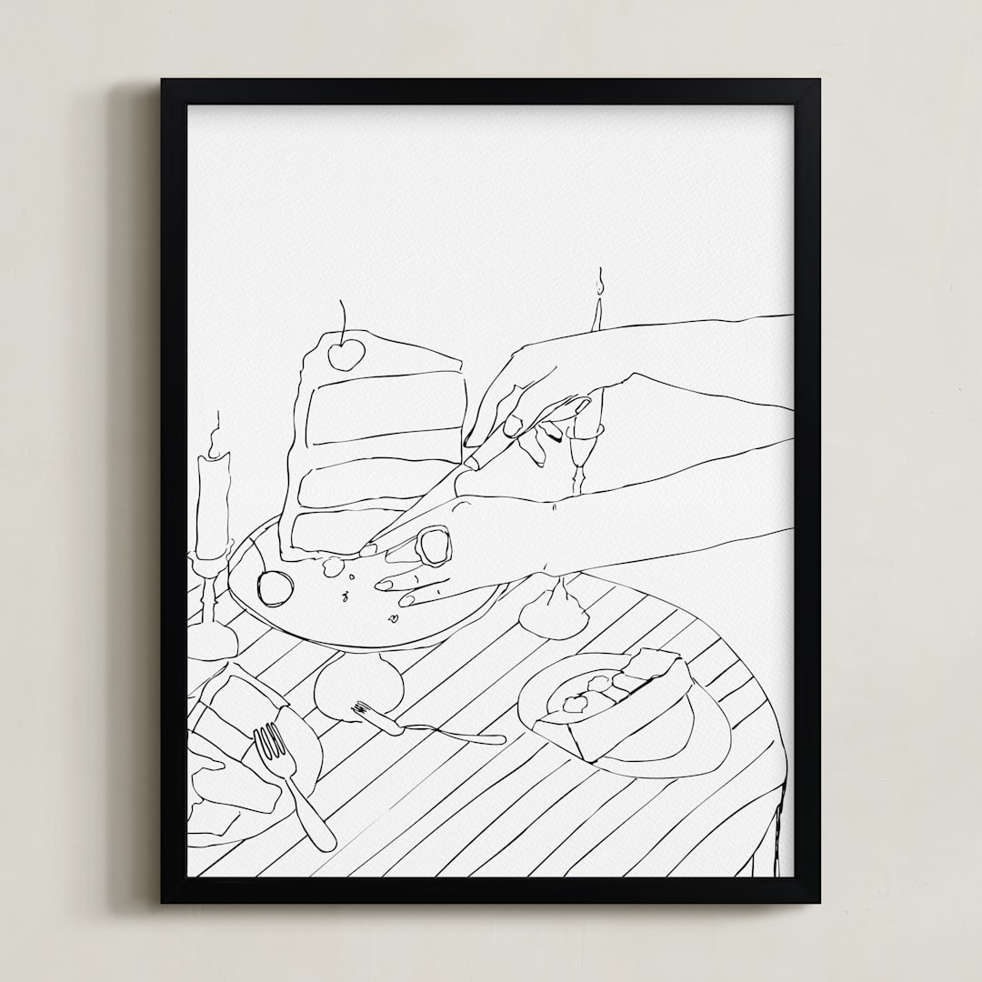 "Let Them Eat Cake" - Art Print in White Icing by Nicole Simms - Framed