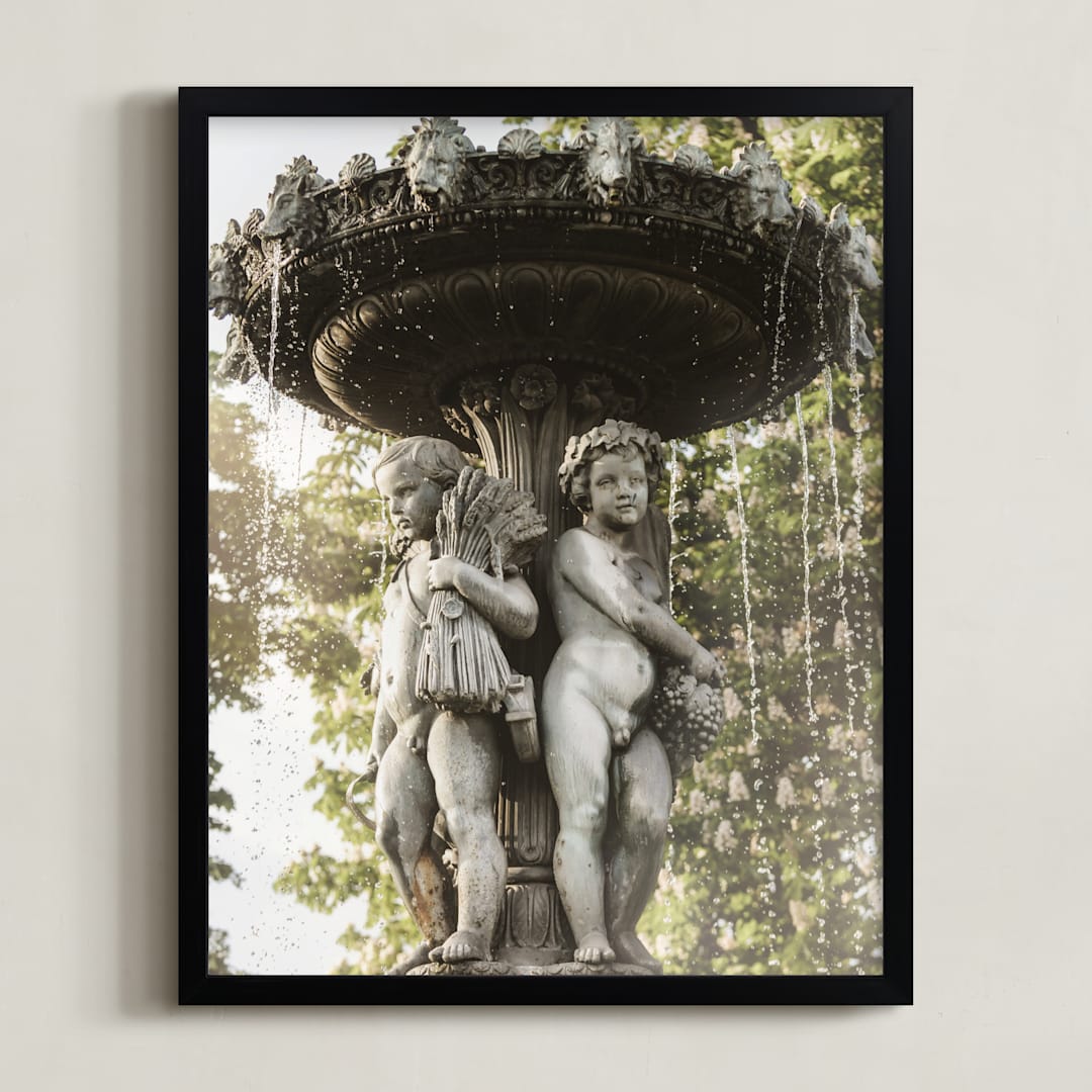 "Fontaine du Cirque" - Art Print in Moody Clay by Anne Ciotola - Framed