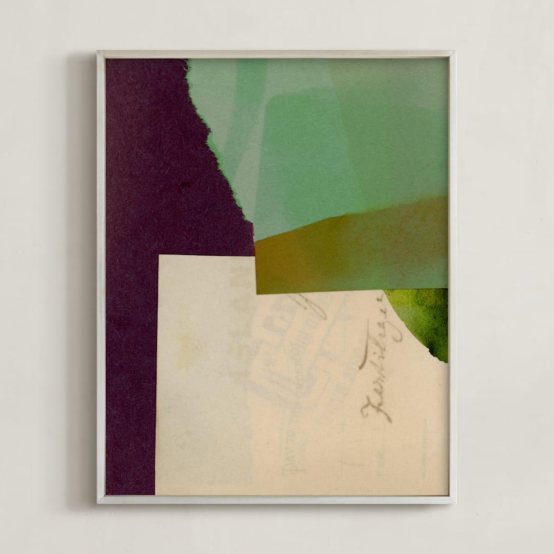 "Aqua Hills II" - Art Print in Jade by Morgan Kendall - Framed