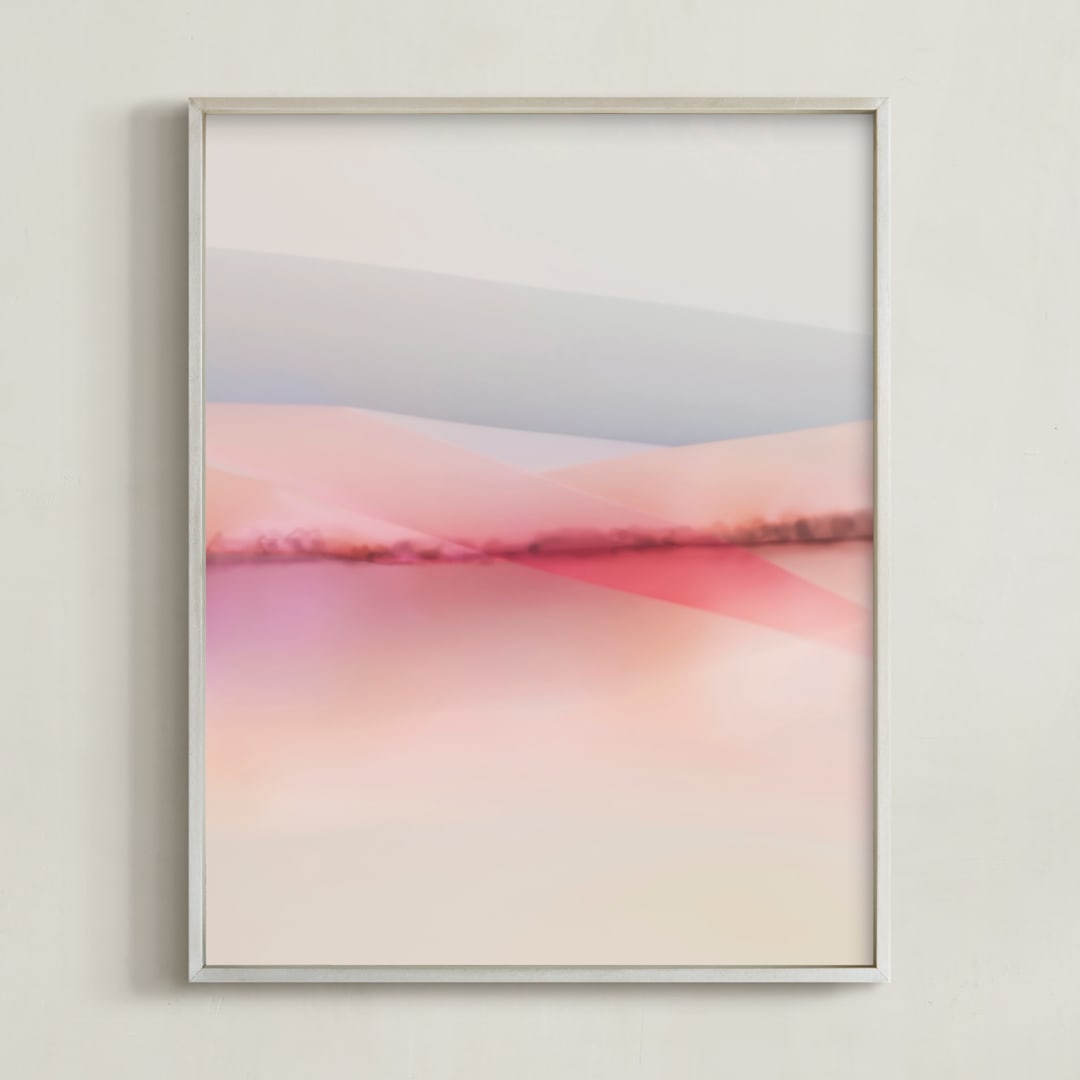 "Sailors Delight" - Art Print in Pink Skies by Karen Kardatzke - Framed