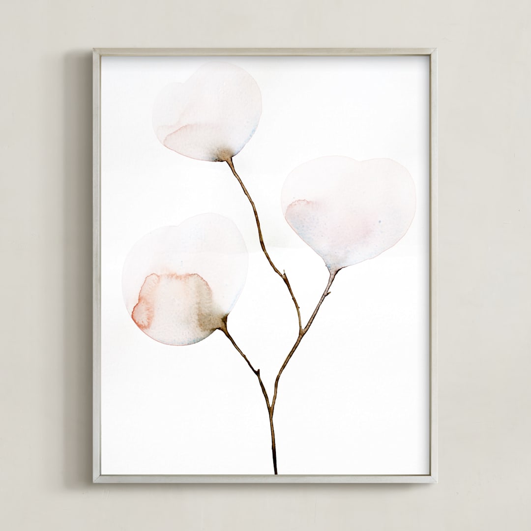 "Mokuren01" - Art Print in Pale Pink by jinseikou - Framed