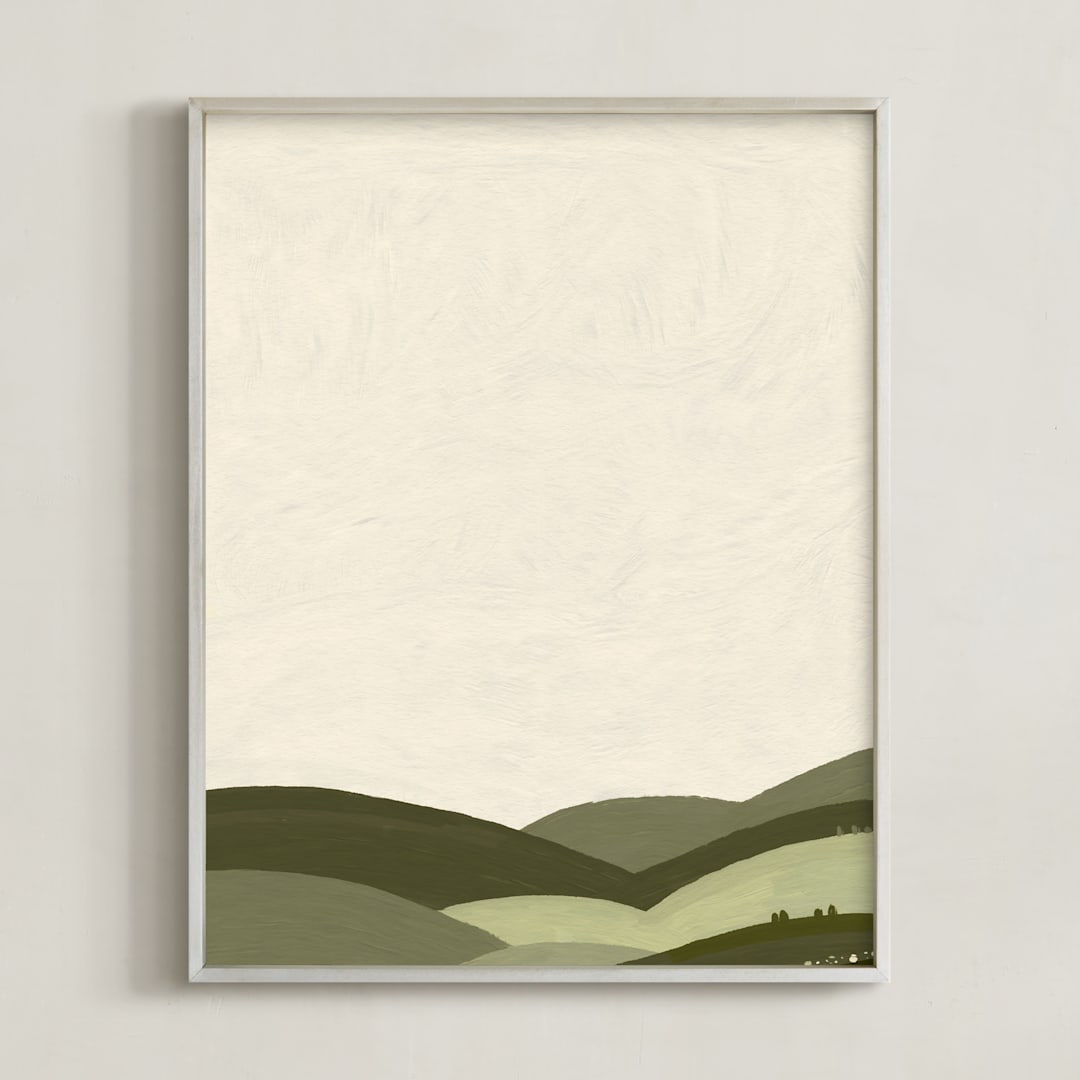 "Meadow Winds" - Art Print in Moonlit Cream by Black Botanic - Framed