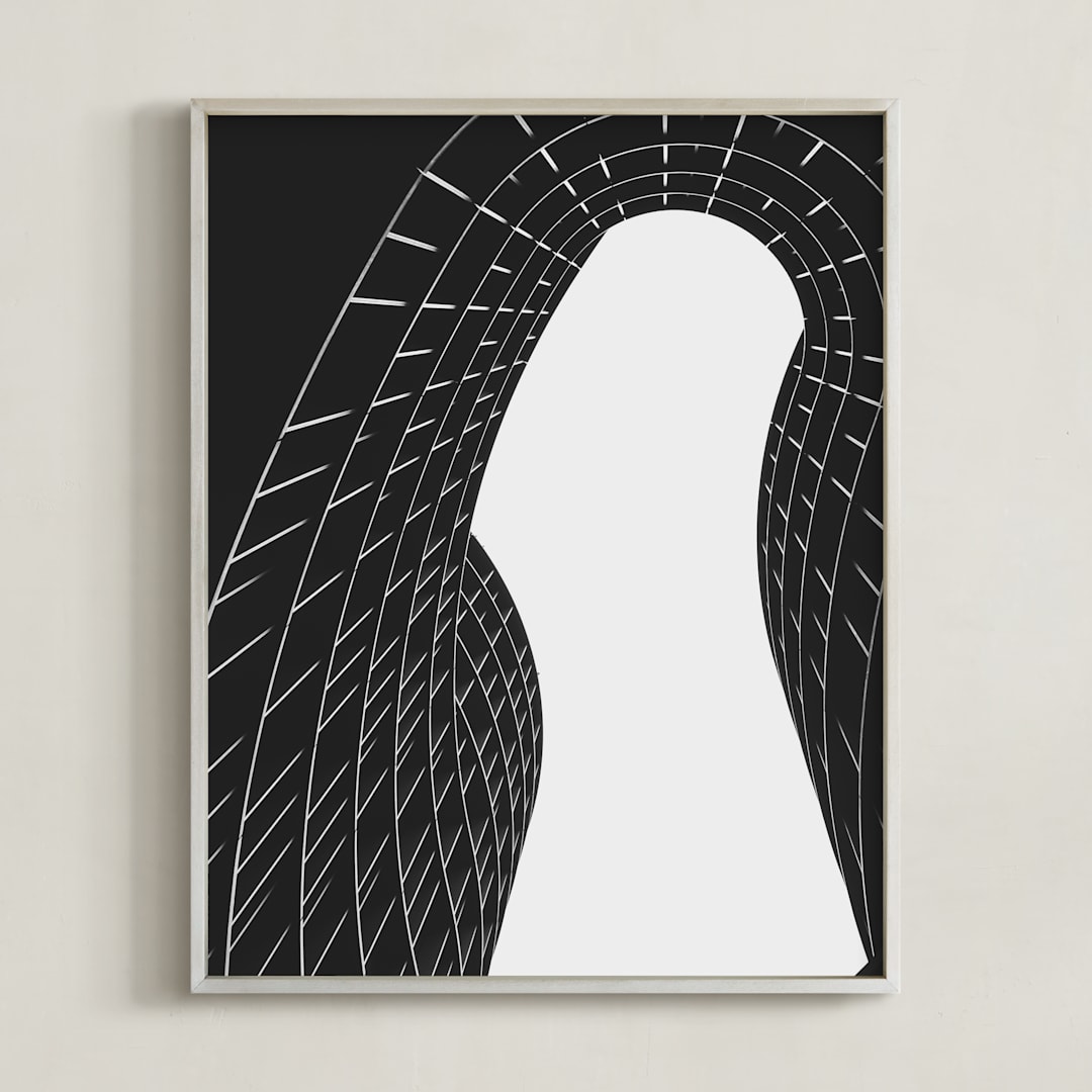 "Linjer 4" - Art Print in Shadow Gray by Kate Baird - Framed