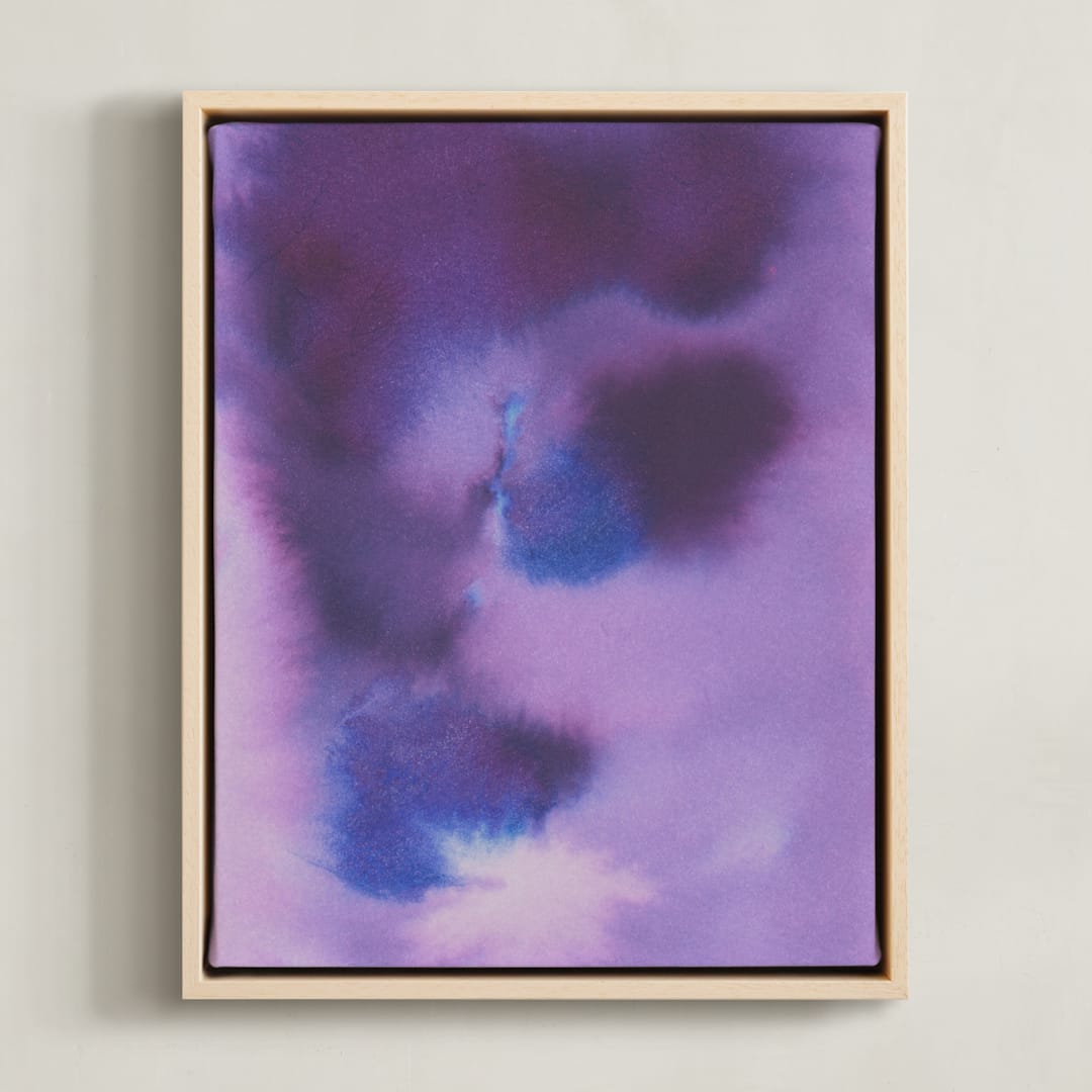 "Purple Abstract" - Art Print in Purple by Agata Jasinska - Framed Canvas